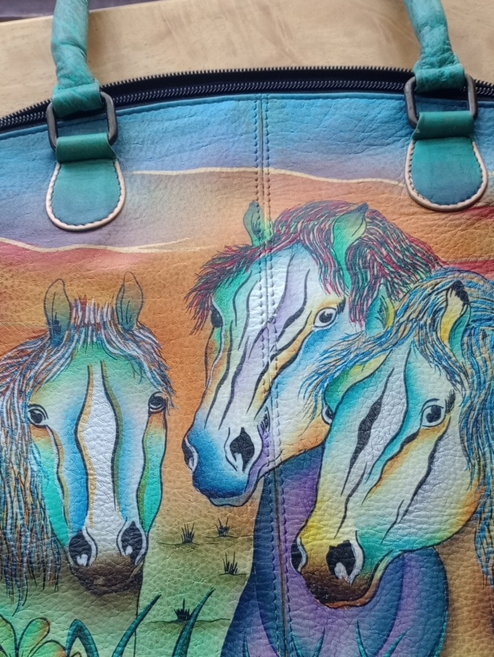 Anuschka Horse Handbag Satchel - Picture 5 of 5
